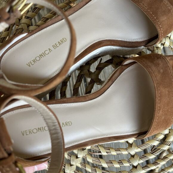 VERONICA BEARD Gianna Suede Espadrille Wedge Sandals In Brown US 7.5 EXCELLENT! - Picture 13 of 14